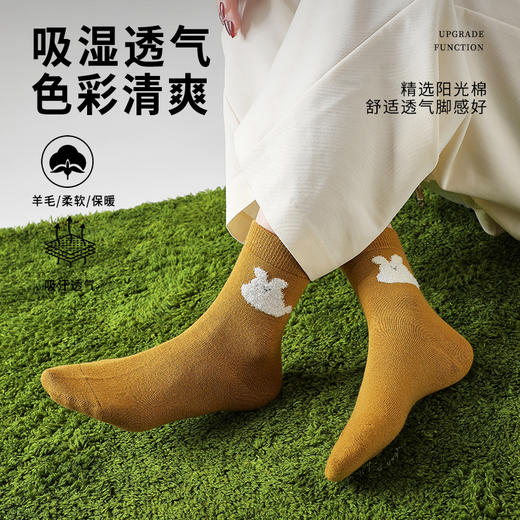 抵羊 绵羊毛女袜 商品图0