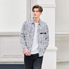 半身缘男装 秋季微阔版型条纹字母全棉长袖衬衫253112P01010032 商品缩略图1