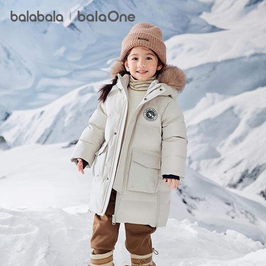 巴拉巴拉balaOne童装儿童羽绒服男女童2025冬季加厚保暖长款外套 商品图2