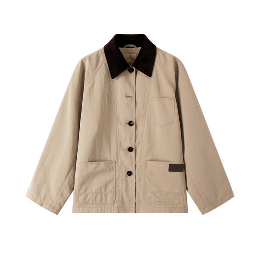 INSUN恩裳2025秋季巴恩风灯芯绒翻领夹克外套 商品图4