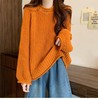 【孤品捡漏】（样衣）G95南瓜色灯笼袖粗针毛衣--喜出 商品缩略图1