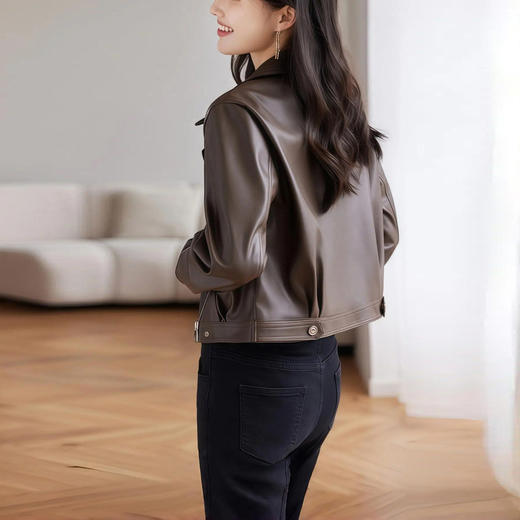 HR GSTX8098休闲风皮衣外套上衣 商品图2