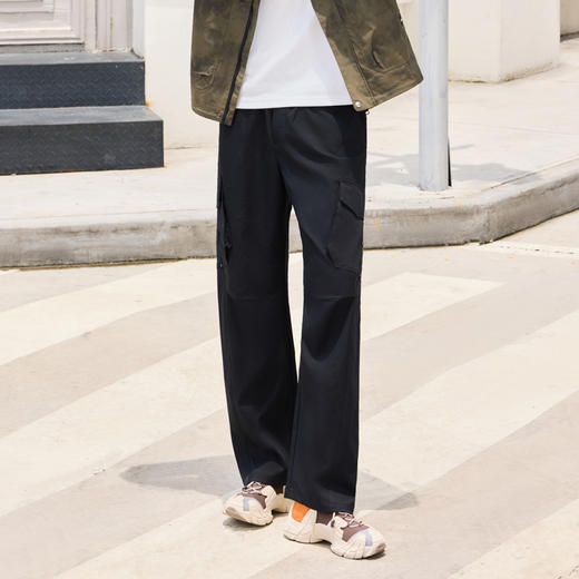 半身缘男裤 秋季多袋设计直筒宽松休闲裤工装裤253101P17830076 商品图1