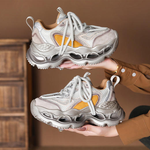 FR 85060休闲增高运动老爹鞋厚底透气网面鞋 商品图0