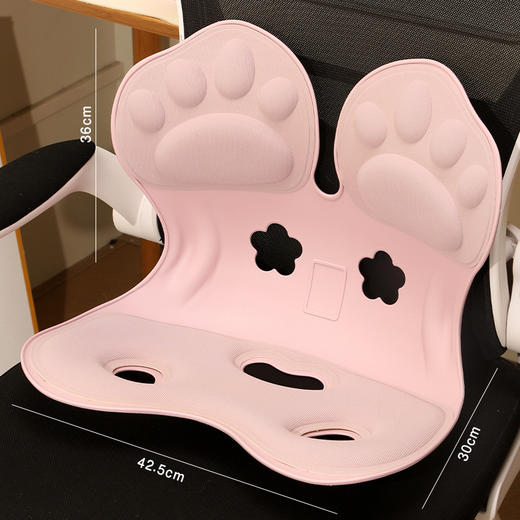 【一体承托！360科学护腰】久坐也能维持挺拔体态，猫爪床上靠背椅宿舍学生人体工学护腰坐垫靠背垫腰部支撑懒人座椅。ra 商品图5