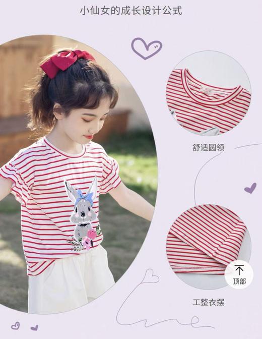 【孤品捡漏】（微脏）G118条纹荷叶袖T恤-喜出 商品图1