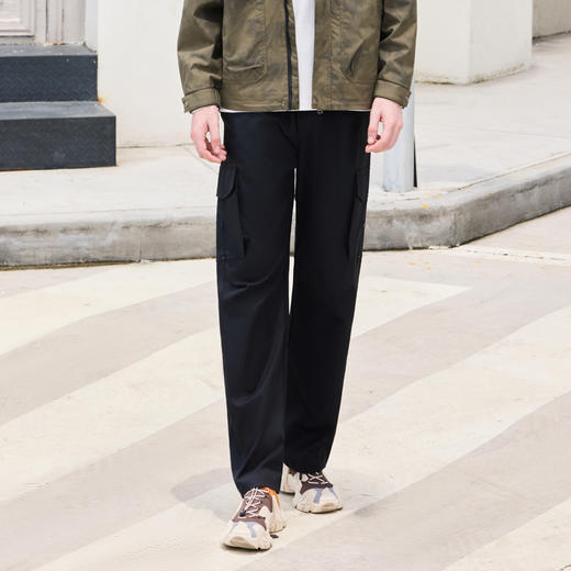 半身缘男裤 秋季多袋设计直筒宽松休闲裤工装裤253101P17830076 商品图3