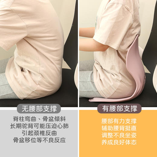 【一体承托！360科学护腰】久坐也能维持挺拔体态，猫爪床上靠背椅宿舍学生人体工学护腰坐垫靠背垫腰部支撑懒人座椅。ra 商品图3