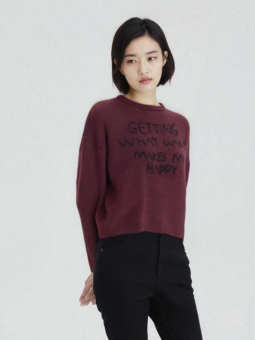 【孤品捡漏】（样衣）G67 38.4%绵羊毛刺绣字母软糯毛衣-喜出 商品图0