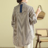 GYH 9368条纹衬衫拼接撞色休闲宽松显瘦大码衬衣 商品缩略图3