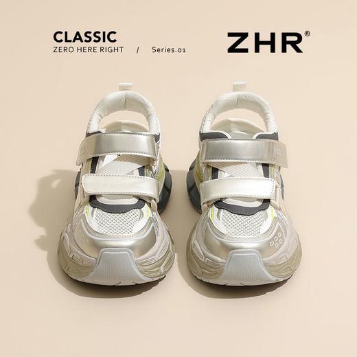 ZHR【厚底6.5cm】增高老爹鞋女夏季透气镂空运动凉鞋魔术贴休闲鞋 商品图2