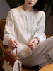 时光小溪法式刺绣衬衫重工木耳领泡泡袖上衣 商品缩略图4