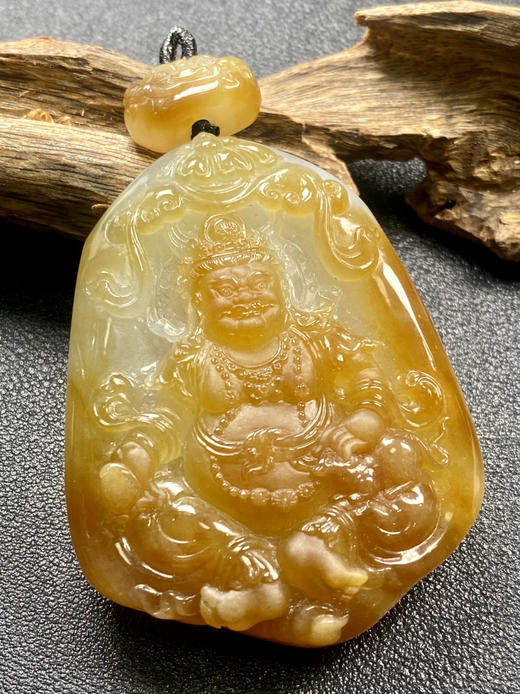 【FC0133】翡翠黄翡黄财神牌挂件 厚庄大气  色泽娇艳 雕工精美  霸气十足 招财纳福 商品图0