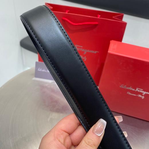 G420 菲拉格慕皮带，黑色纯色光面腰带 商品图2