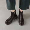 阿么手工女鞋短筒拉链复古短靴厚底5CM品牌真皮2025新款靴子女款 商品缩略图2