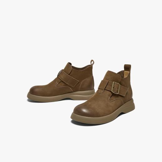 【云粉节】BF楼百思图2025冬季新款牛皮擦色马丁靴大黄靴休闲女短靴S2263DD5吊牌价899.现价399 商品图1