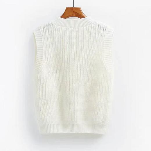 【孤品捡漏】G131白色针织马甲-喜出 商品图1