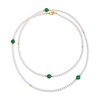 新中式绿色碧玉髓翡翠长款珍珠项链毛衣链 商品缩略图4