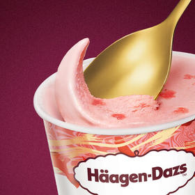 哈根达斯（Haagen-Dazs）经典草莓味大桶冰淇淋 473ml/桶 家庭装 雪糕