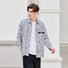 半身缘男装 秋季微阔版型条纹字母全棉长袖衬衫253112P01010032 商品缩略图3