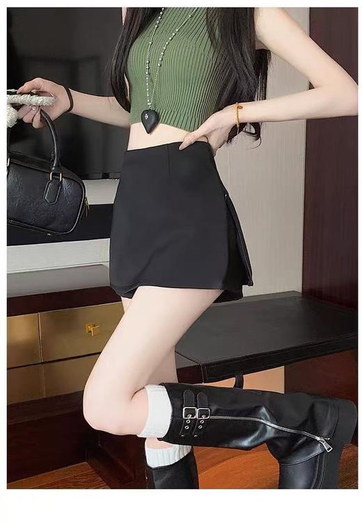 【孤品捡漏】（样衣）厚款G87黑色短裤裙-喜出 商品图2