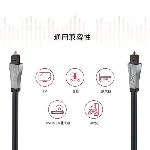 美国 Rocketfish（火箭鱼）发级级音响专用高品质光纤音频线 2.4米 商品图3