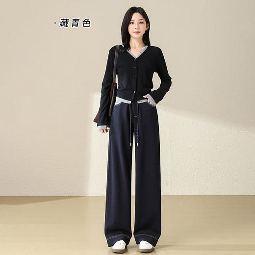 商超实体店款！【窄版直筒牛仔裤】告别传统牛仔的厚重束缚 柔软舒适 垂坠感佳 商超1：1质量  耐穿不鼓包 水洗不掉色  包边工整无多余线头  撞色拼接腰部 商品图3