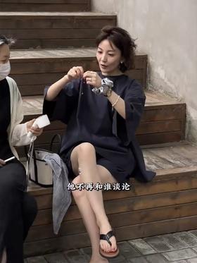 【孤品捡漏】G110藏青宽松后系扣上衣-喜出