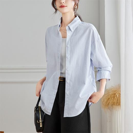 馥迦通勤极简马甲条纹衬衫 商品图7