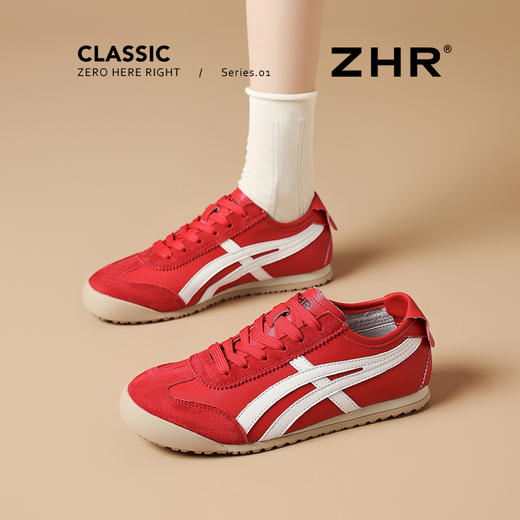 ZHR软底轻便德训鞋女夏季新款2025平底小众经典撞色一脚蹬小白鞋 商品图3