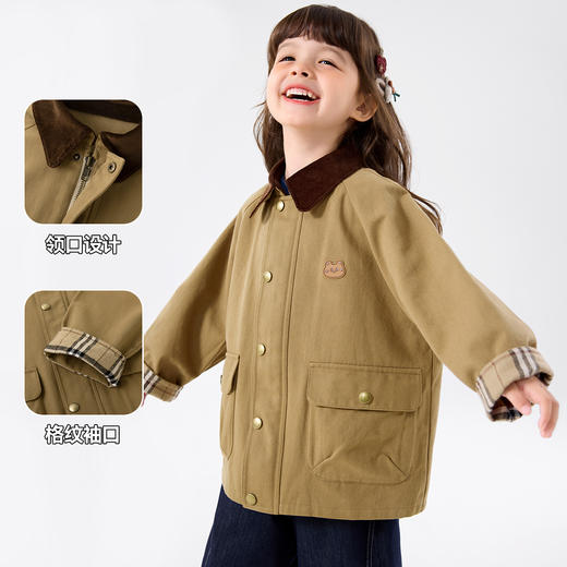 【复古学院】嘟嘟家女童风衣秋季女孩外套柔软梭织秋款童装 商品图2