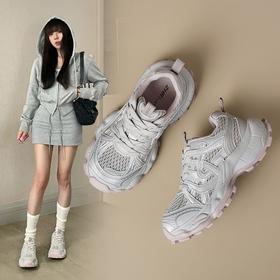 ZHR则则【山系风】网面透气复古增高5cm老爹鞋2025秋款厚底运动鞋