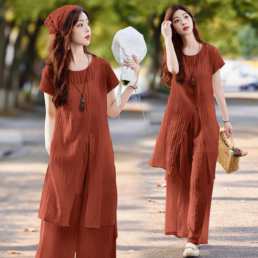 时尚韩版宽松上衣，阔腿裤长裤穿搭配吊带三件套HR-SYY2740 商品图0