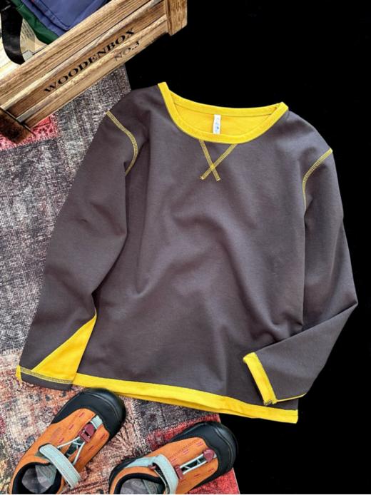 ⭐️du家货源换季必备‼️【早秋高货儿童撞色长袖T5318】‼️重点夸品质🏆质量好到飞起🔍客供定制面料 比普通纯棉更细腻亲肤👍🏻贴身穿着透气不闷🌱 商品图3