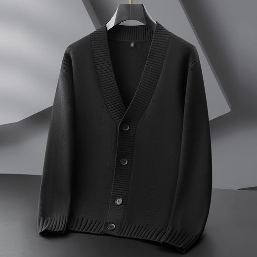 【DPF】大依优型大码男士开衫外套V领百搭秋季新款男士商务轻奢高品质开衫加肥加大码时尚休闲针织外套针织衫 商品图8