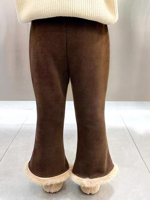 【孤品捡漏】G158女童咖色加绒条绒裤-喜出 商品图1