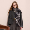 三彩2025新款经典黑白格纹外搭方巾围巾干练精致度通勤保暖百搭女 商品缩略图2