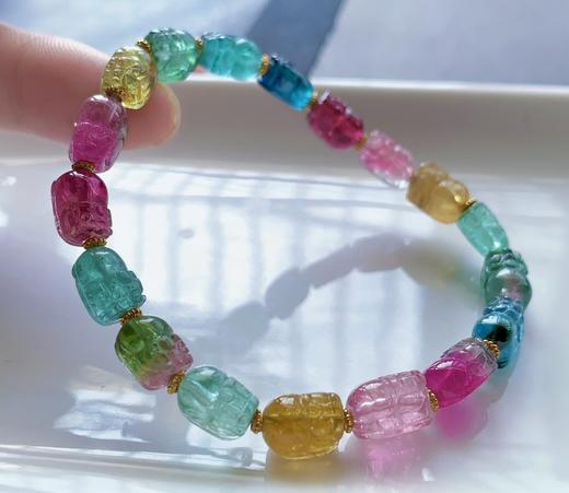 单圈彩虹貔貅碧玺手串 商品图7