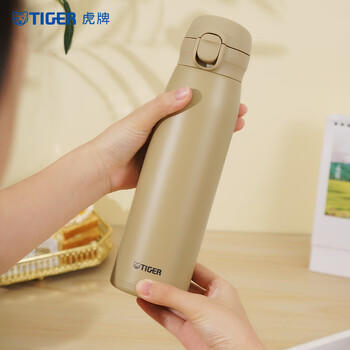 虎牌（TIGER）保温杯简约便携大容量弹盖车载水杯MKR-W060-CRT米黄色600ML 商品图6