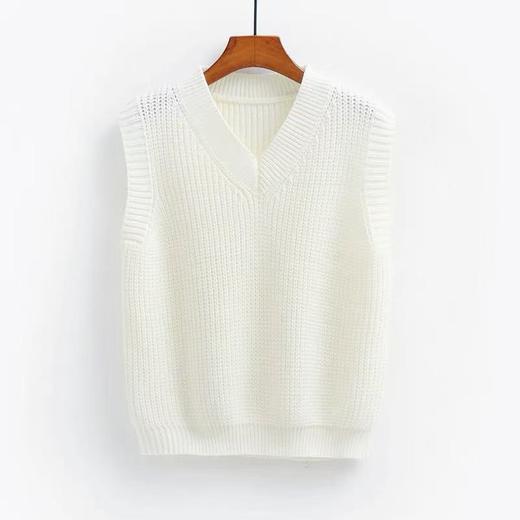 【孤品捡漏】G131白色针织马甲-喜出 商品图0