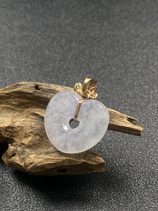 【FC0126】18K镶嵌翡翠冰紫心形吊坠  水润光泽 款式精美 上身美观大气 商品图3