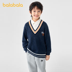 巴拉巴拉童装儿童毛衣男童冬装羊毛衫假两件线衣百搭时尚上衣舒适