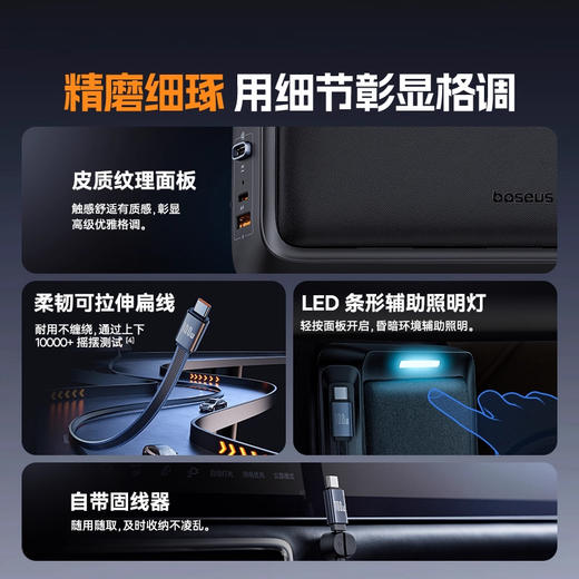 【十一专享】倍思 L-Space 拓展坞 理想L8/L9专用 星曜黑 (Cable*2+A+C) 商品图4