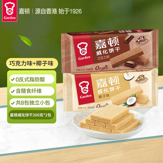 嘉顿威化饼干200G*2包(巧古力+干椰子) 商品图1