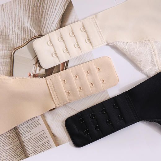 法式小V抹领文胸 美背蕾丝拼接 无痕贴肤 舒适透气 立体裁剪 柔感支撑 可调节背扣 商品图9