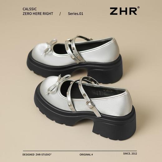 ZHR银色玛丽珍鞋2025新款法式小皮鞋甜酷厚底单鞋时尚百搭乐福鞋 商品图0