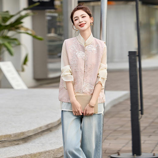 HR CPYY8121刺绣两面穿新中式国风优品质马甲 商品图0