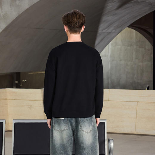 半身缘男装 秋季高棉舒适潮流个性印花圆领卫衣253212P04510039 商品图4