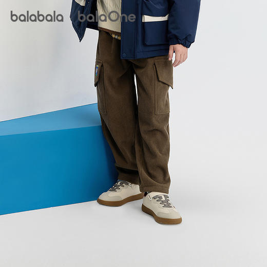 巴拉巴拉balaOne童装儿童裤子男童加绒长裤2025冬装新款工装裤潮 商品图2