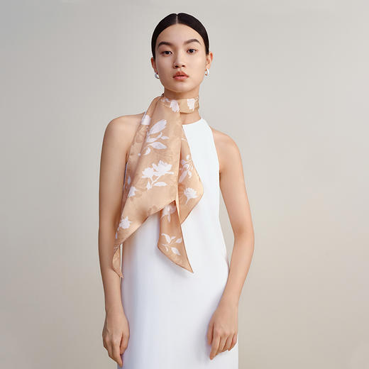 桑蚕丝 双面印花长巾-兰香疏影 商品图1